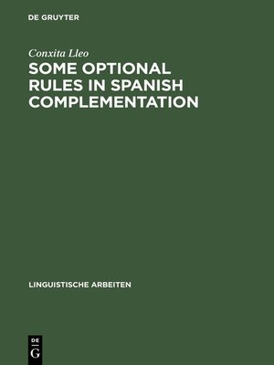 cover image of Some optional rules in Spanish complementation